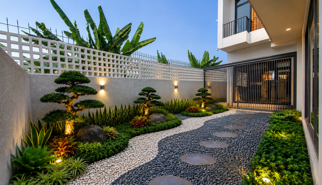 taman belakang rumah kelapa gading